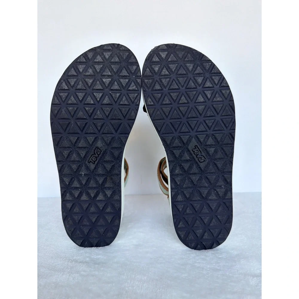 Teva Flatform Universal Mesh Print Sandals Dark Olive Burnt Orange 1102451 Sz 11